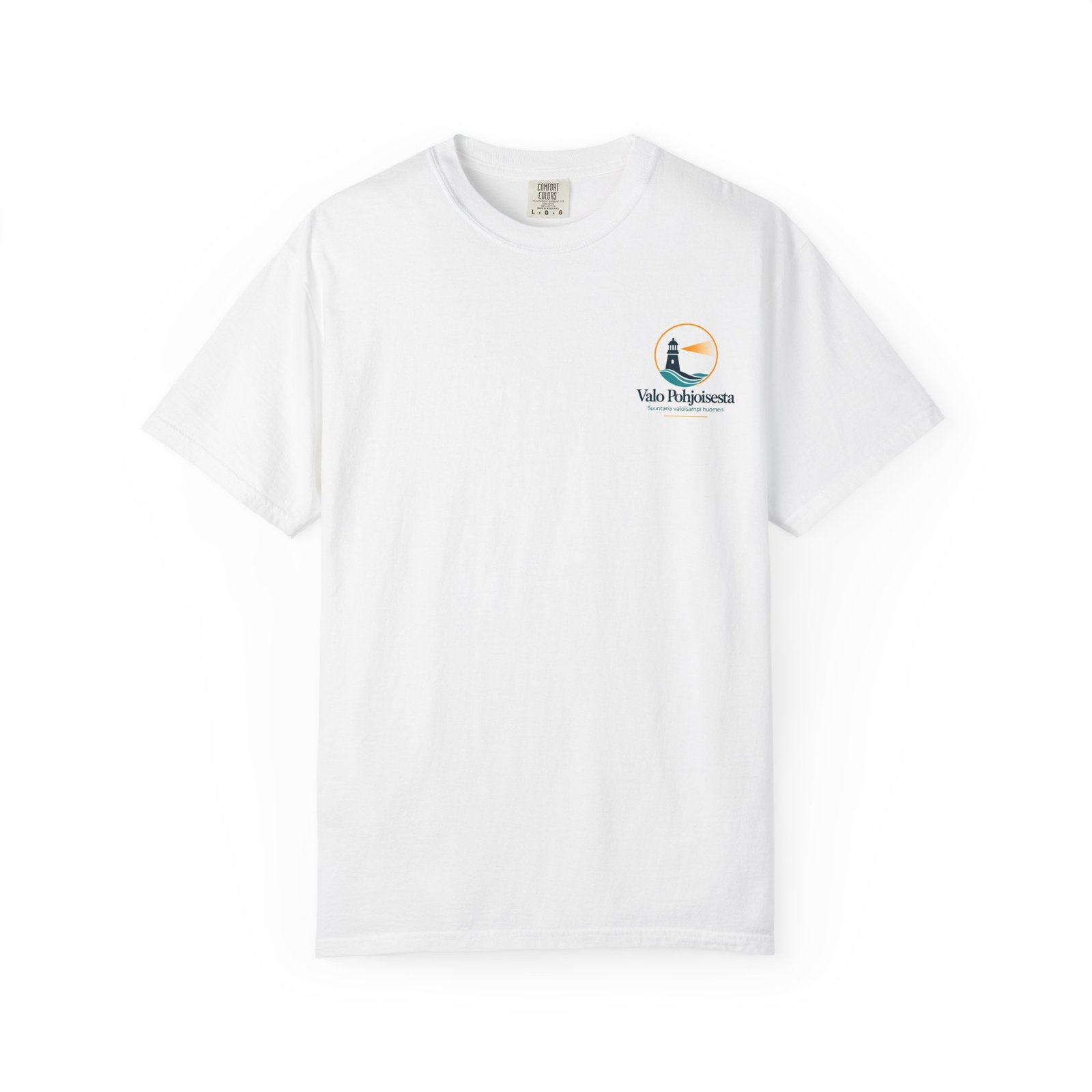 Lighthouse Coast Pocket T-paita — merihenkinen aaltoaiheinen T-paita