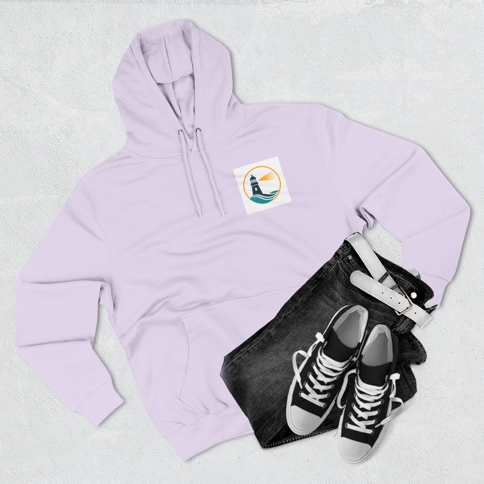 Lighthouse Wave -huppari — Minimalistinen rannikkoteemainen fleece - Image 19