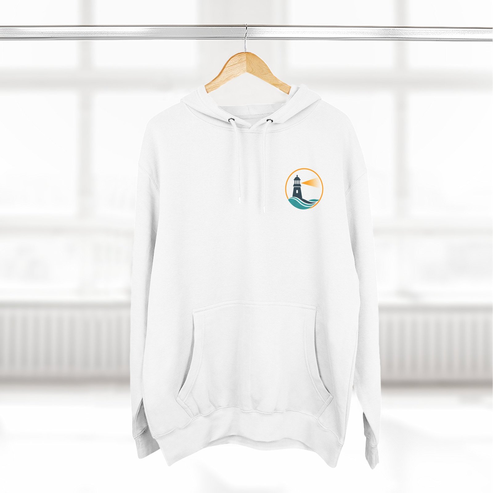Lighthouse Wave -huppari — Minimalistinen rannikkoteemainen fleece - Image 4