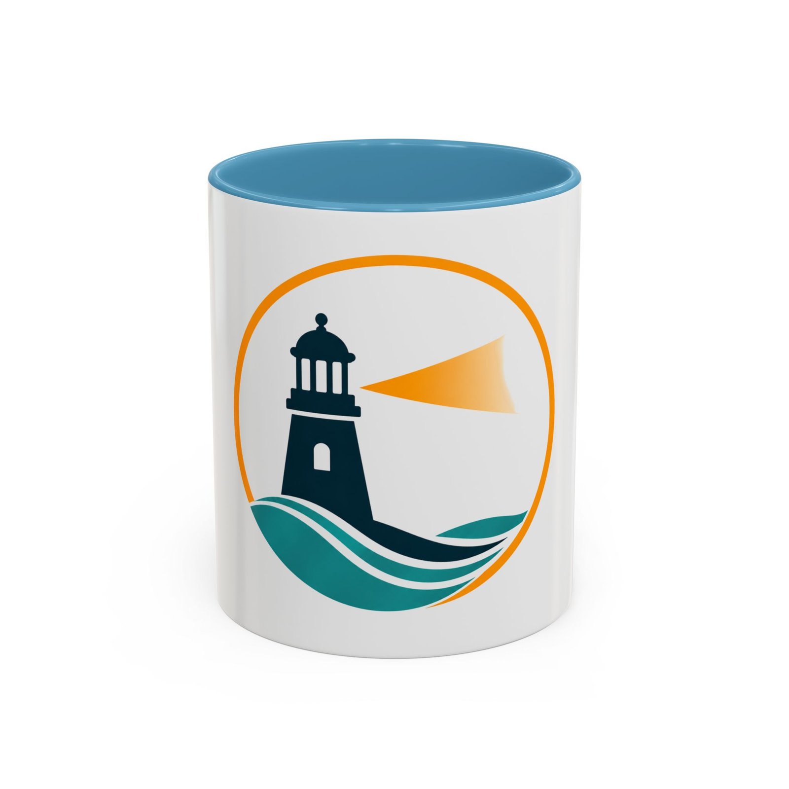 LLighthouse Coastal Accent -kahvimuki — merihenkinen aaltokuvio (11/15 oz) - Image 21