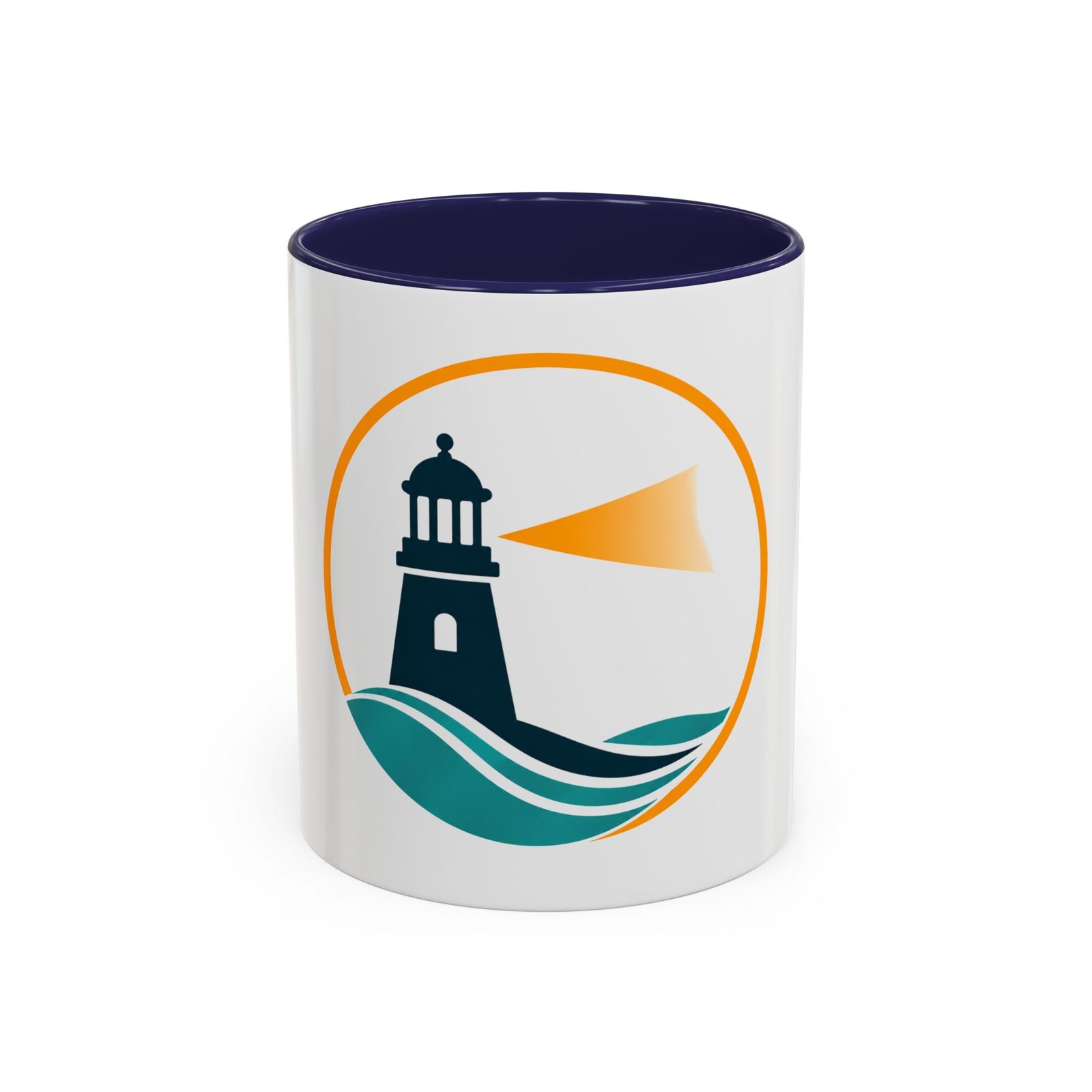 LLighthouse Coastal Accent -kahvimuki — merihenkinen aaltokuvio (11/15 oz) - Image 5