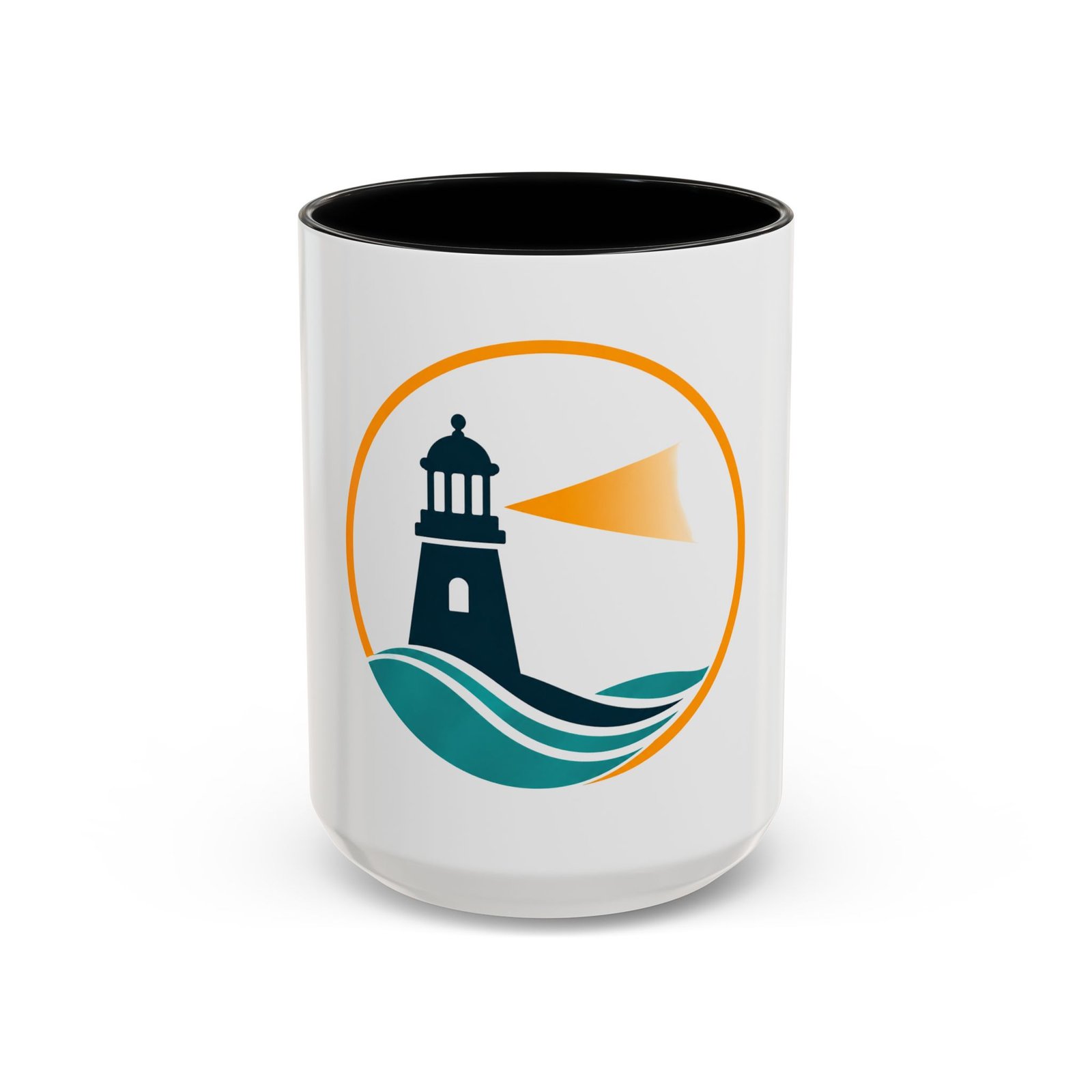 LLighthouse Coastal Accent -kahvimuki — merihenkinen aaltokuvio (11/15 oz) - Image 17