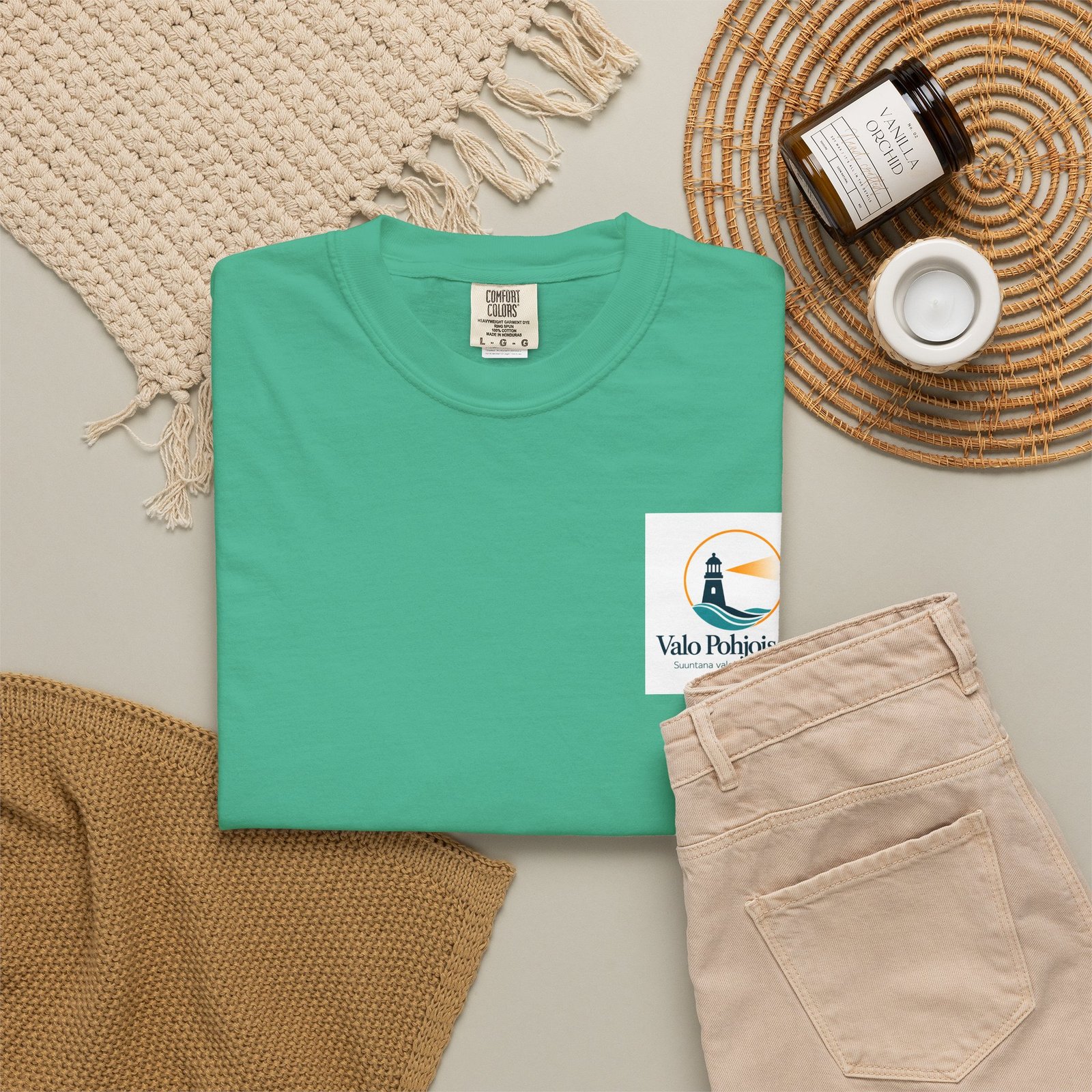 Lighthouse Coast Pocket T-paita — merihenkinen aaltoaiheinen T-paita - Image 12