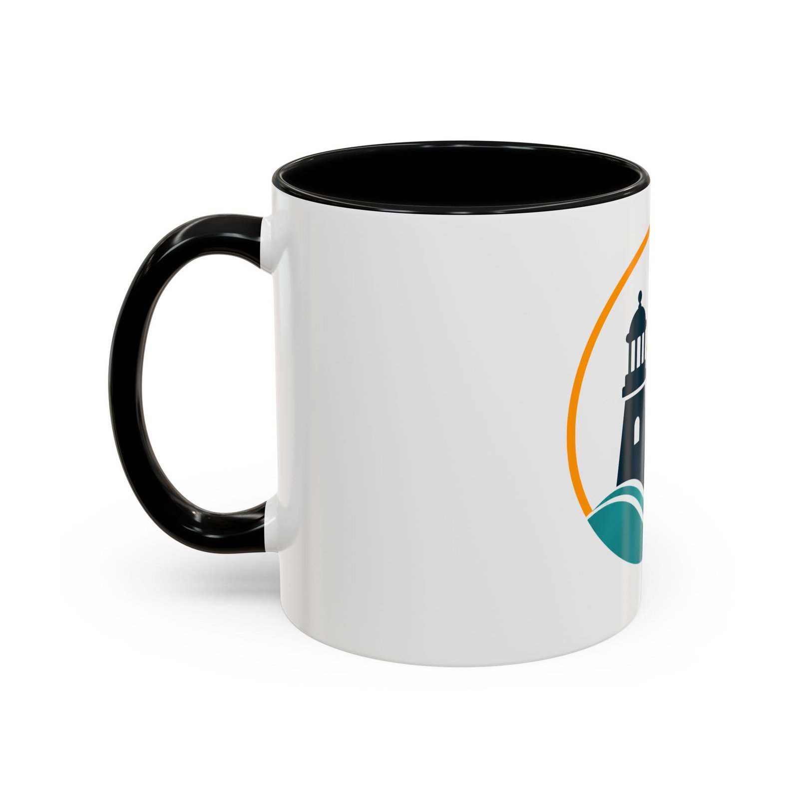 LLighthouse Coastal Accent -kahvimuki — merihenkinen aaltokuvio (11/15 oz) - Image 3