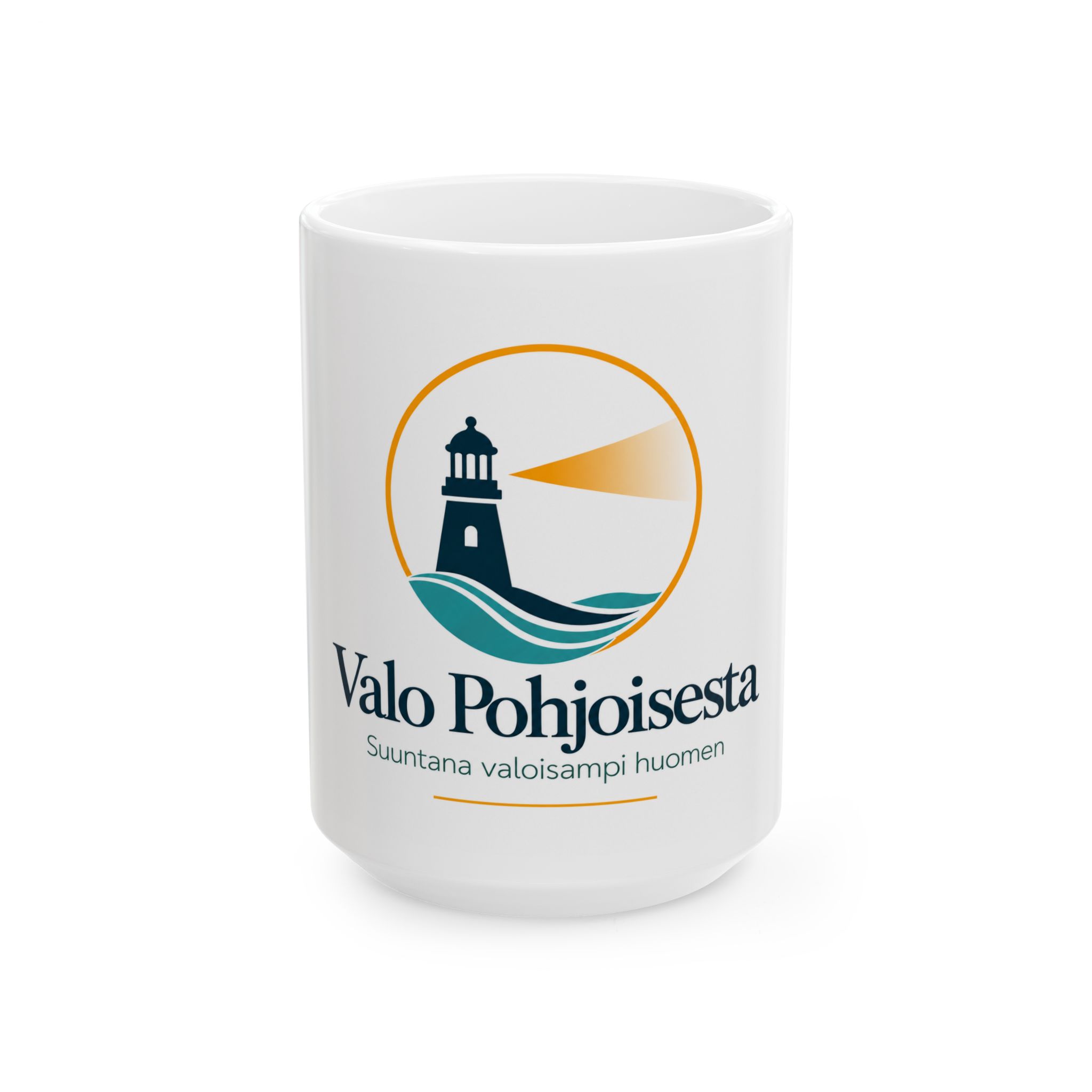 Lighthouse-logolla varustettu keraaminen muki — "Valo Pohjoisesta" (11oz & 15oz) - Image 5