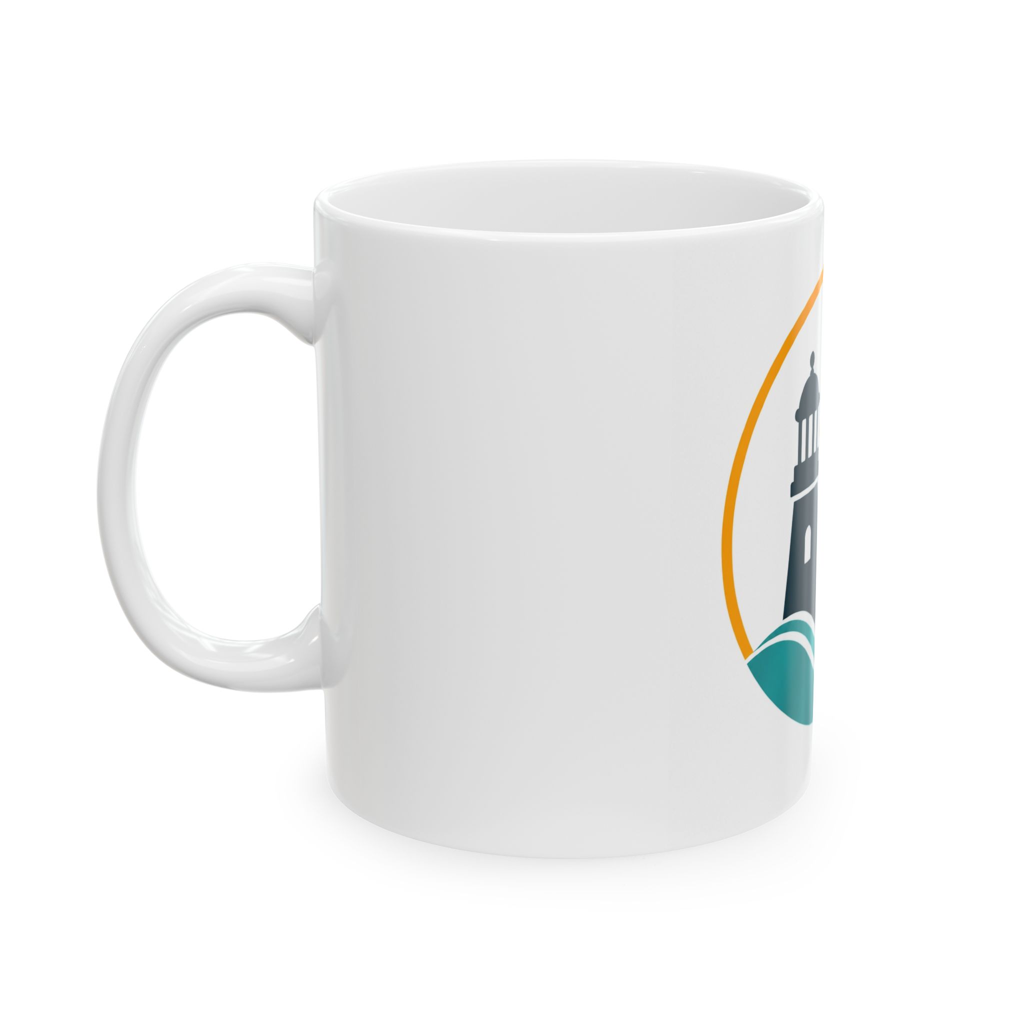 Lighthouse-logolla varustettu keraaminen muki— "Valo Pohjoisesta" (11oz & 15oz) - Image 3
