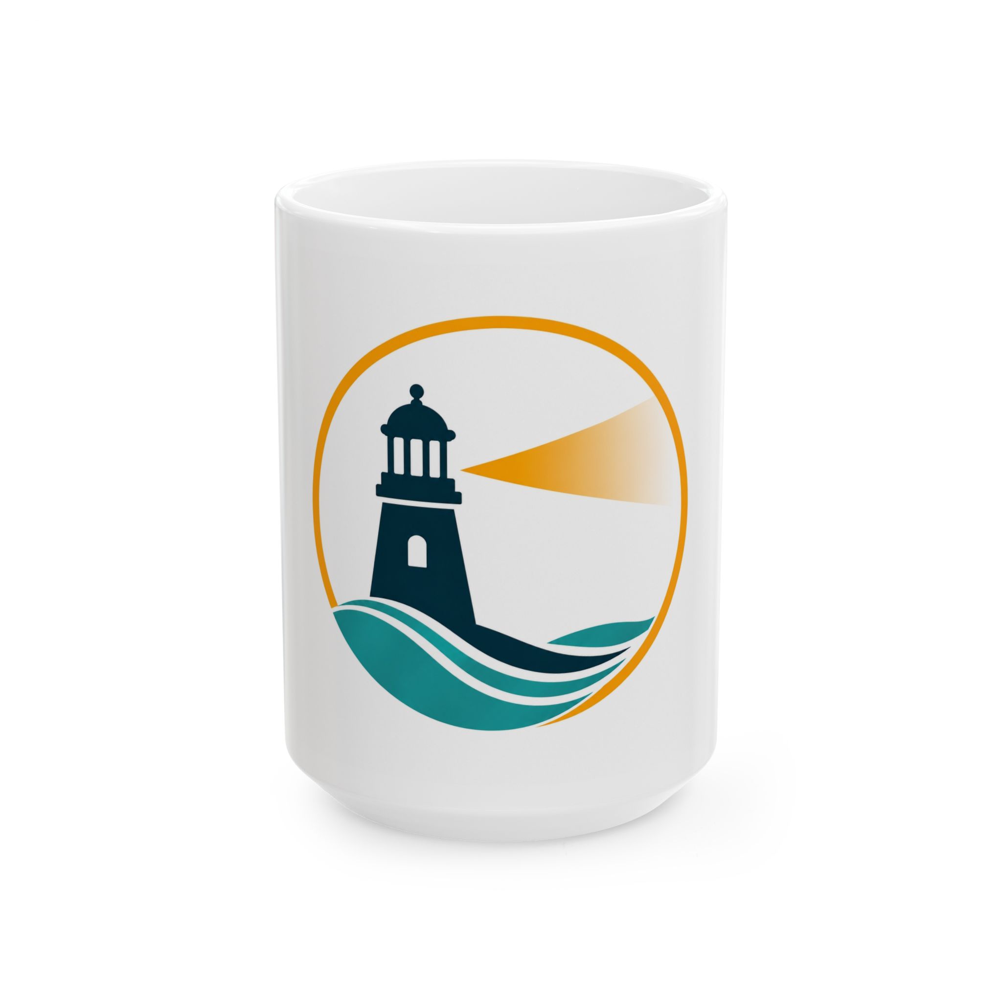 Lighthouse-logolla varustettu keraaminen muki— "Valo Pohjoisesta" (11oz & 15oz) - Image 5