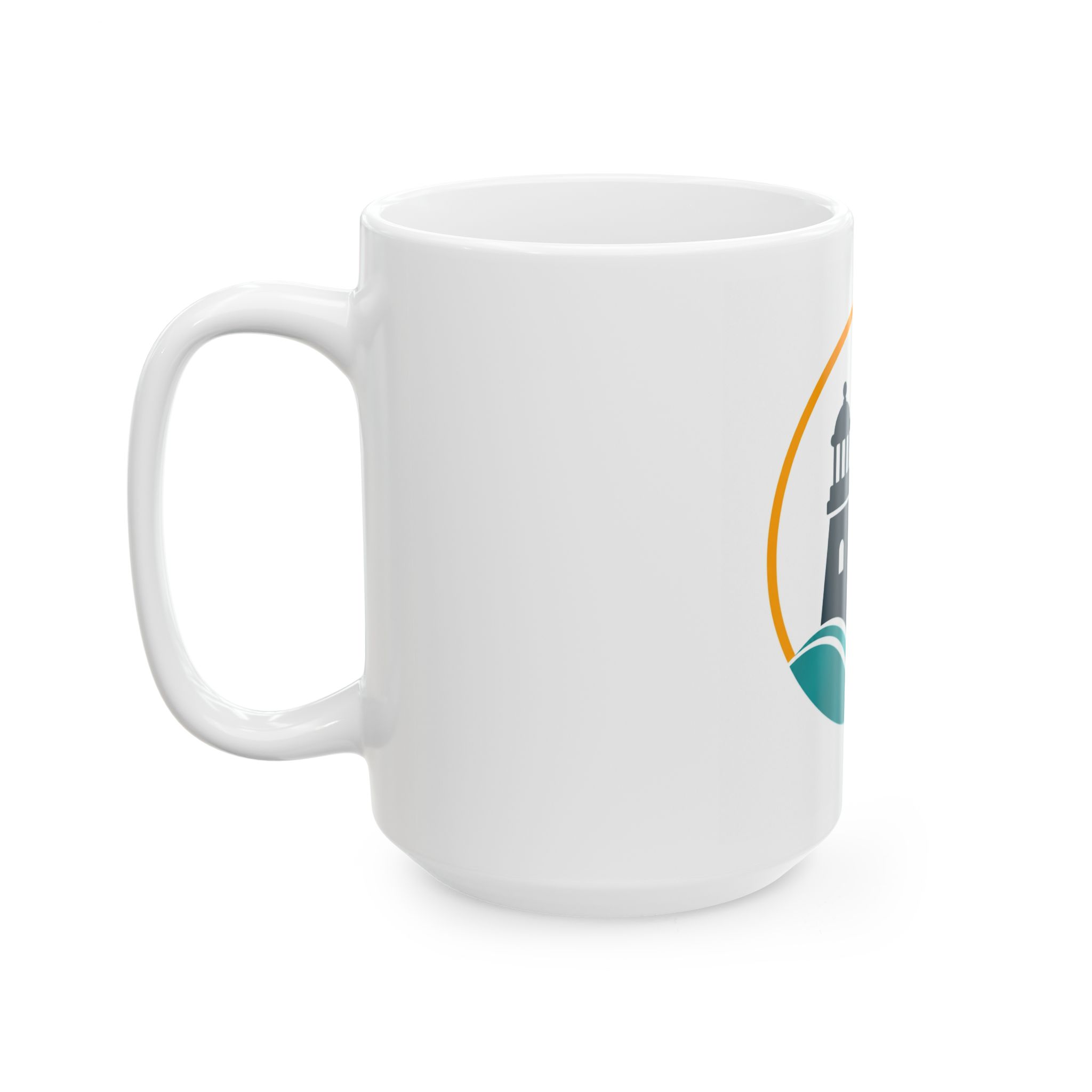 Lighthouse-logolla varustettu keraaminen muki— "Valo Pohjoisesta" (11oz & 15oz) - Image 7